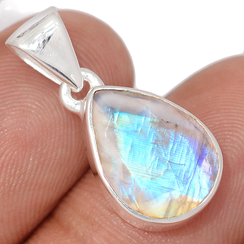 1" Rainbow Moonstone Faceted Pendants - MNFP1923