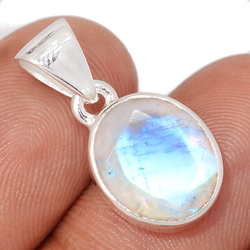 0.8" Rainbow Moonstone Faceted Pendants - MNFP1927