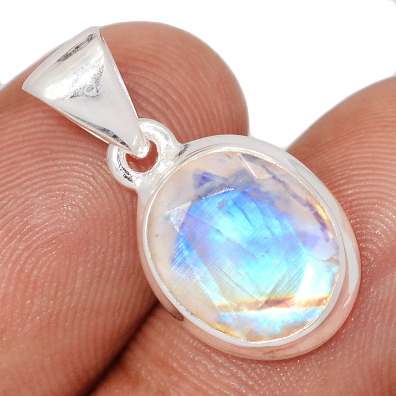 1" Rainbow Moonstone Faceted Pendants - MNFP1932