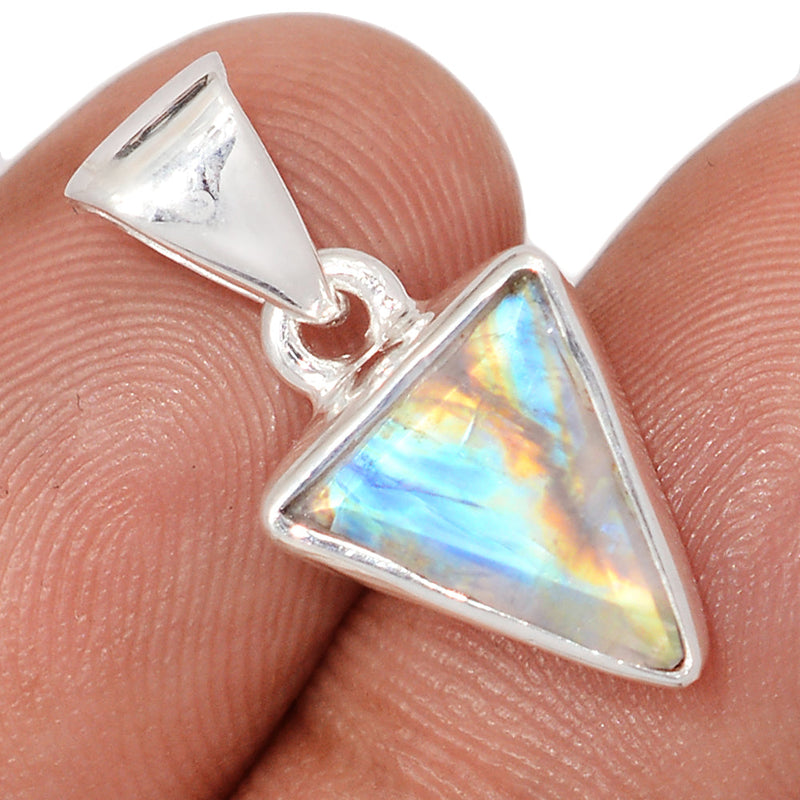 0.8" Rainbow Moonstone Faceted Pendants - MNFP1935