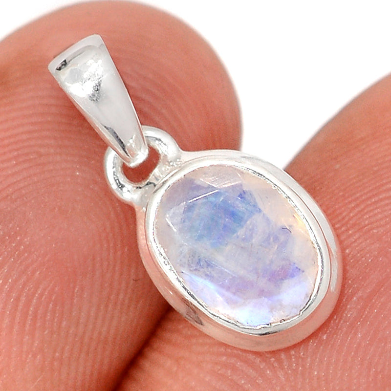 0.7" Rainbow Moonstone Faceted Pendants - MNFP1938
