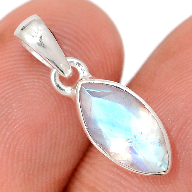 0.8" Rainbow Moonstone Faceted Pendants - MNFP1941