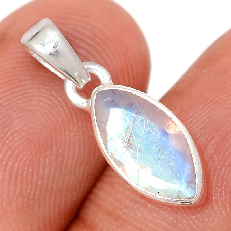 0.8" Rainbow Moonstone Faceted Pendants - MNFP1942
