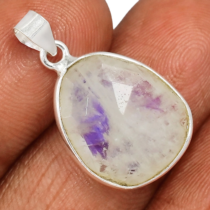 1" Rainbow Moonstone Faceted Pendants - MNFP1943