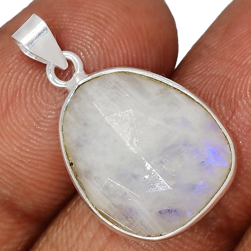 1" Rainbow Moonstone Faceted Pendants - MNFP1944