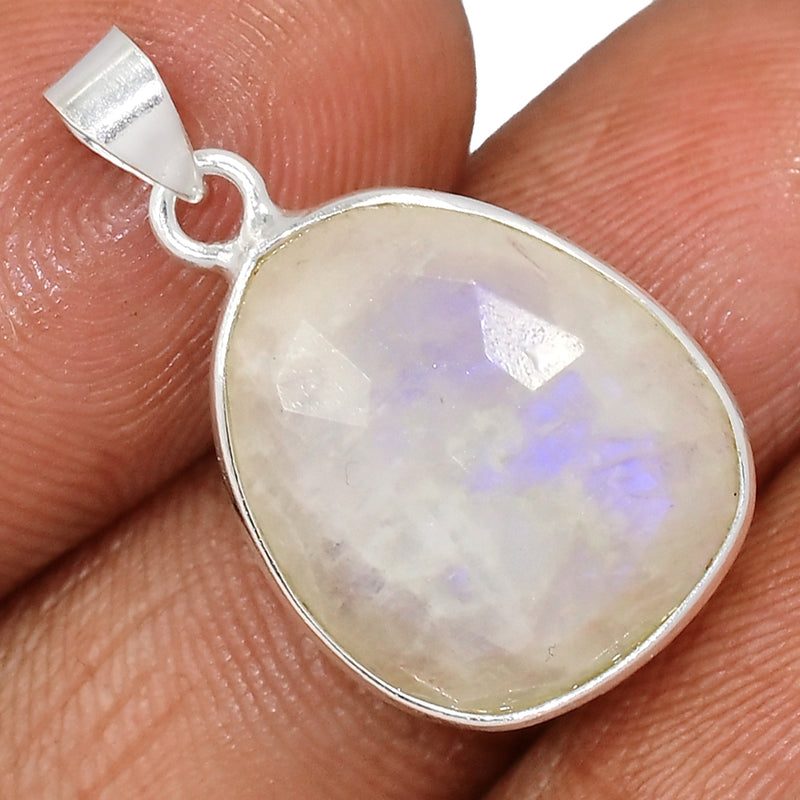 1" Rainbow Moonstone Faceted Pendants - MNFP1945