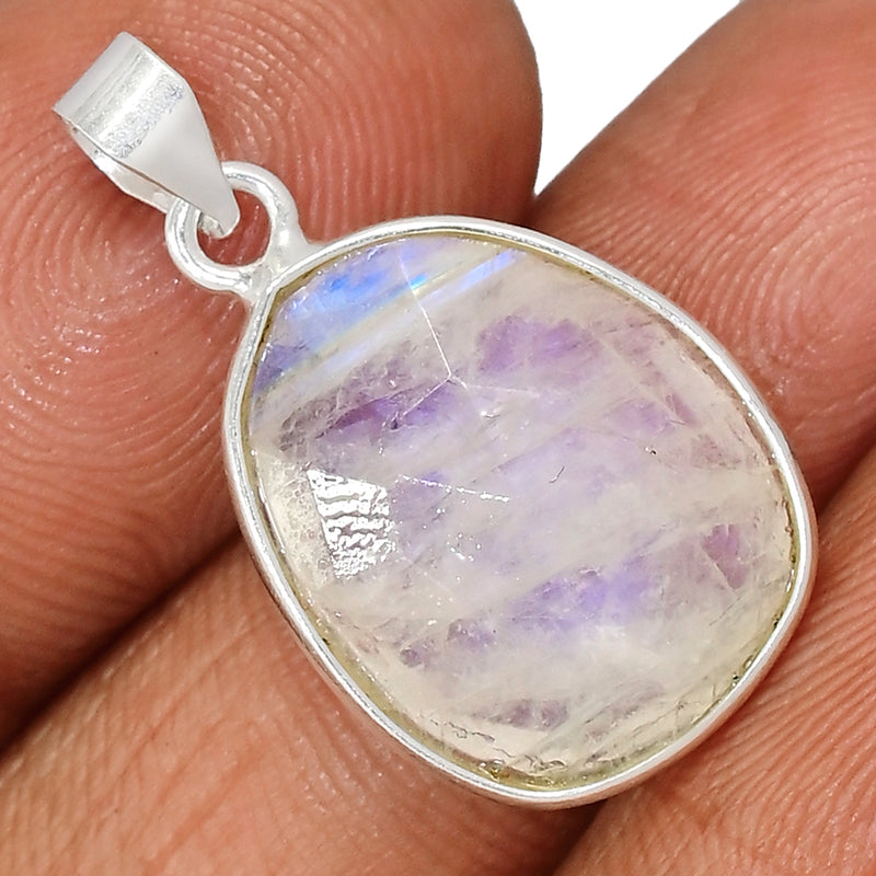 1" Rainbow Moonstone Faceted Pendants - MNFP1946