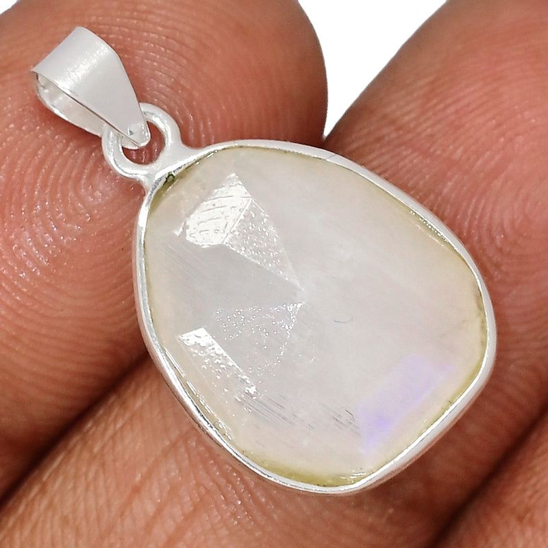 1" Rainbow Moonstone Faceted Pendants - MNFP1948