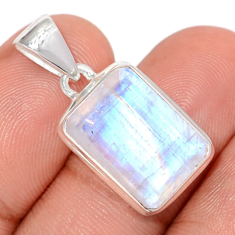 1.1" Rainbow Moonstone Faceted Pendants - MNFP1952