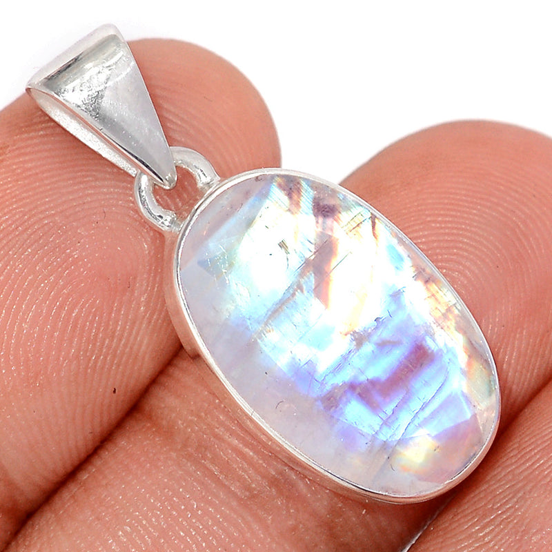 1.2" Rainbow Moonstone Faceted Pendants - MNFP1956