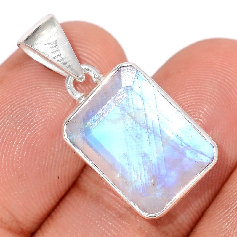 1.1" Rainbow Moonstone Faceted Pendants - MNFP1958