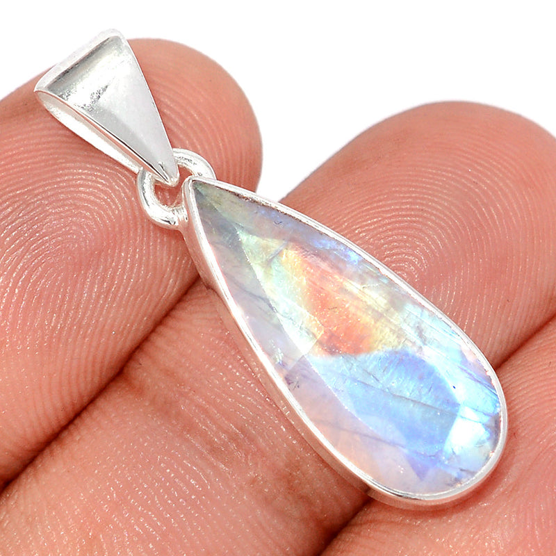 1.3" Rainbow Moonstone Faceted Pendants - MNFP1962