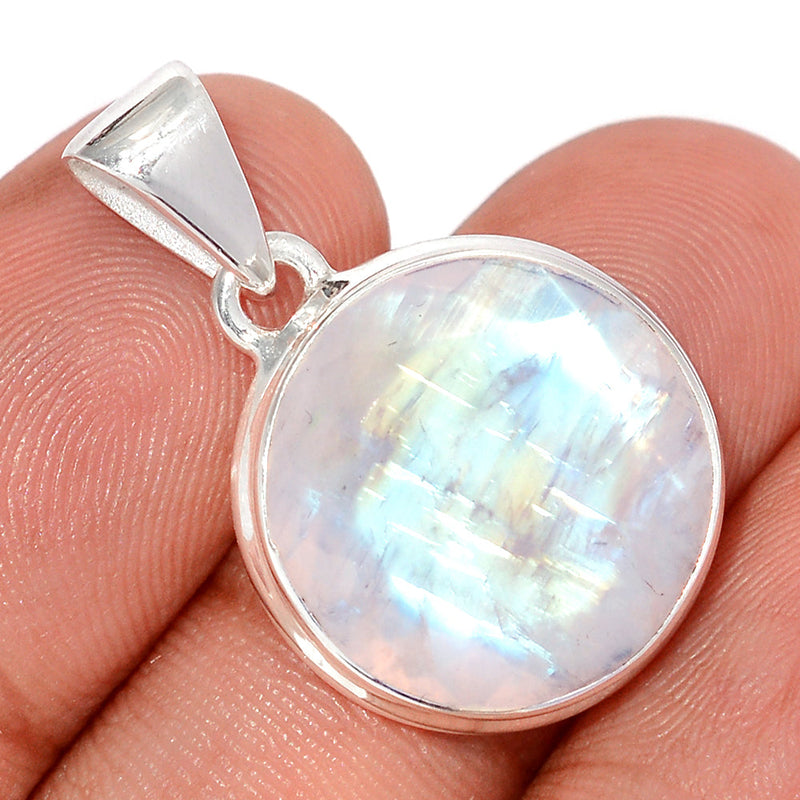 1.1" Rainbow Moonstone Faceted Pendants - MNFP1965
