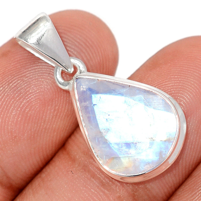 1.1" Rainbow Moonstone Faceted Pendants - MNFP1971