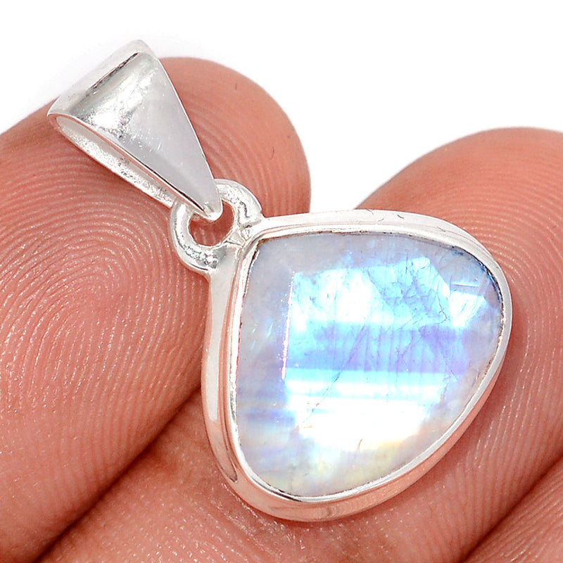 1" Rainbow Moonstone Faceted Pendants - MNFP1973