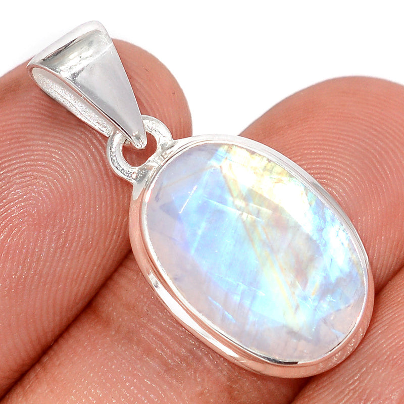 1.2" Rainbow Moonstone Faceted Pendants - MNFP1979