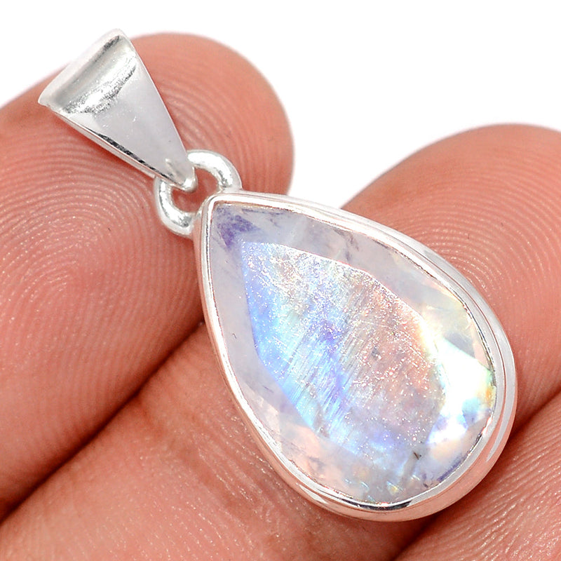 1.2" Rainbow Moonstone Faceted Pendants - MNFP1983