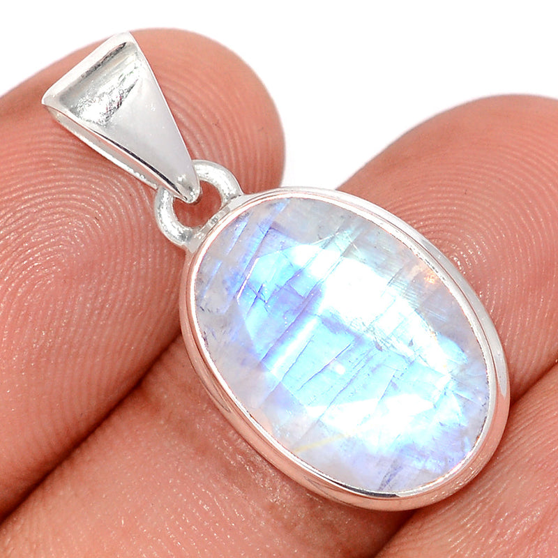1.1" Rainbow Moonstone Faceted Pendants - MNFP1984
