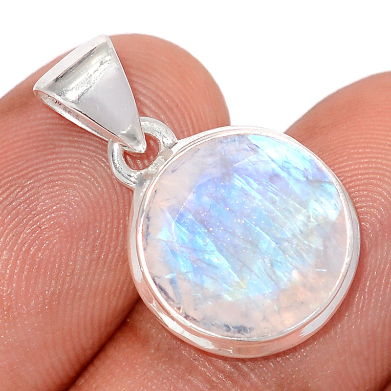 1" Rainbow Moonstone Faceted Pendants - MNFP1985