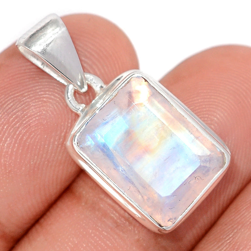 1.1" Rainbow Moonstone Faceted Pendants - MNFP1987