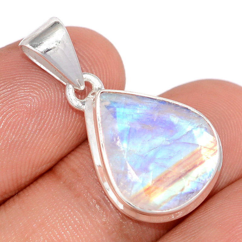 1.2" Rainbow Moonstone Faceted Pendants - MNFP1990