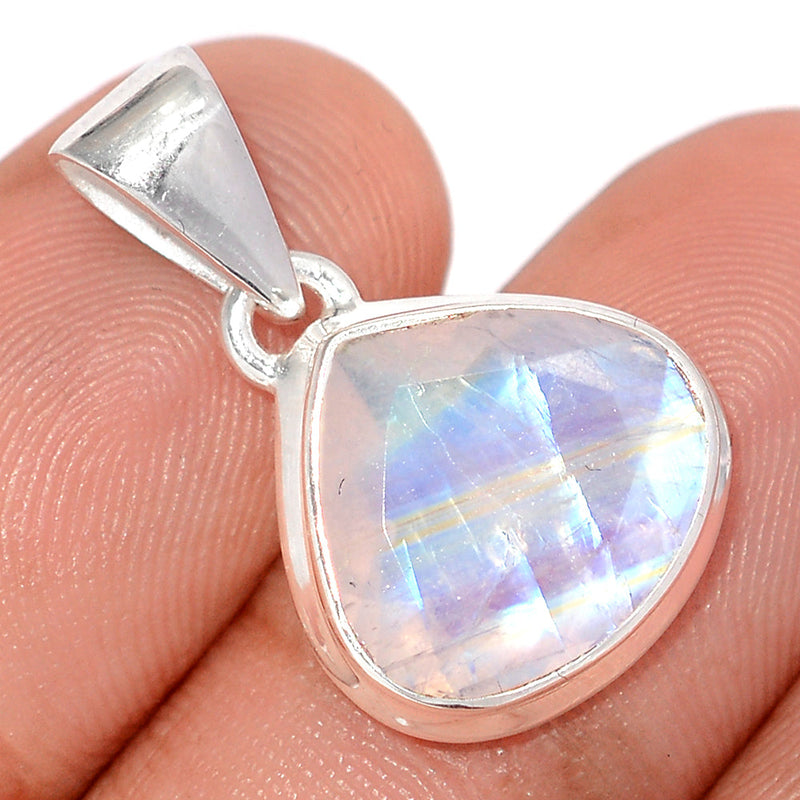 1" Rainbow Moonstone Faceted Pendants - MNFP1998