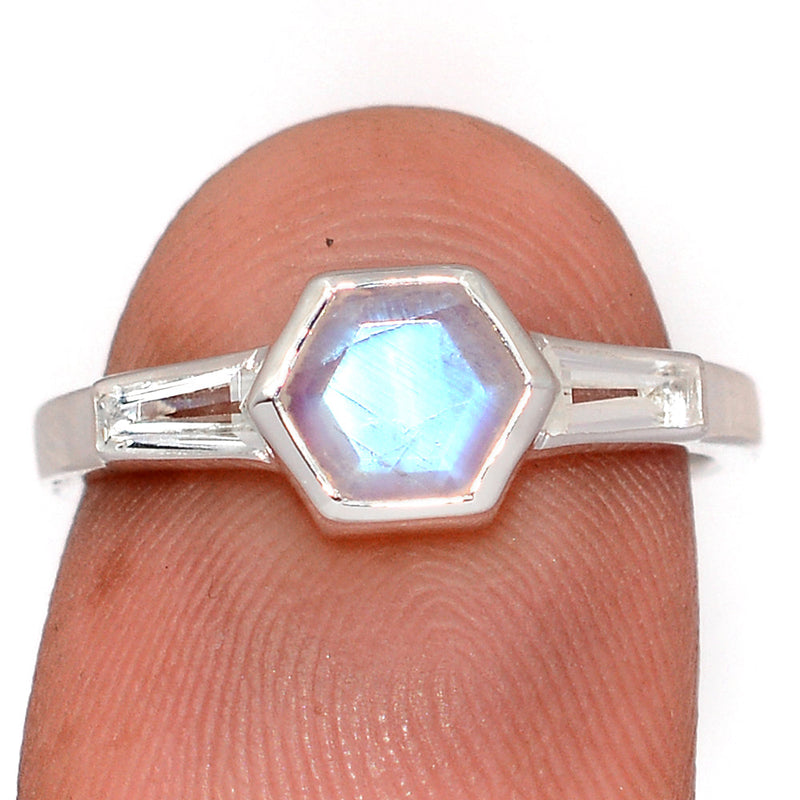 Moonstone Faceted Ring - MNFR12