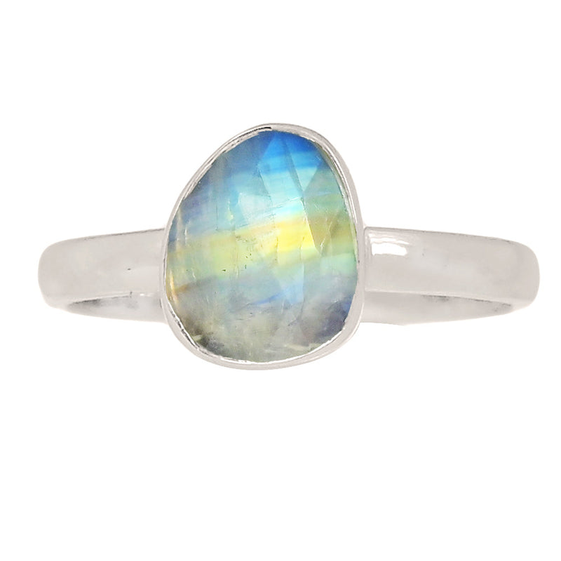 Rainbow Moonstone Faceted Ring - MNFR1756