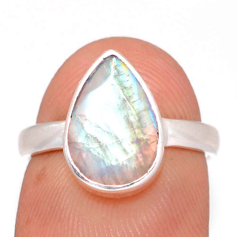 Rainbow Moonstone Faceted Ring - MNFR1762