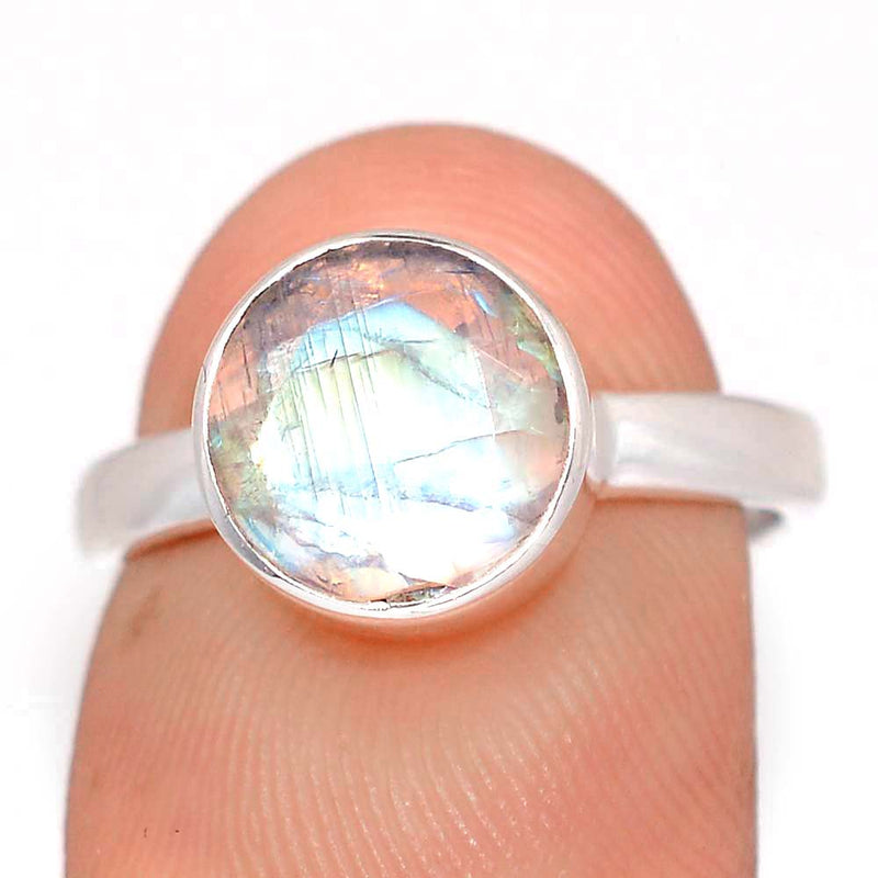 Rainbow Moonstone Faceted Ring - MNFR1763