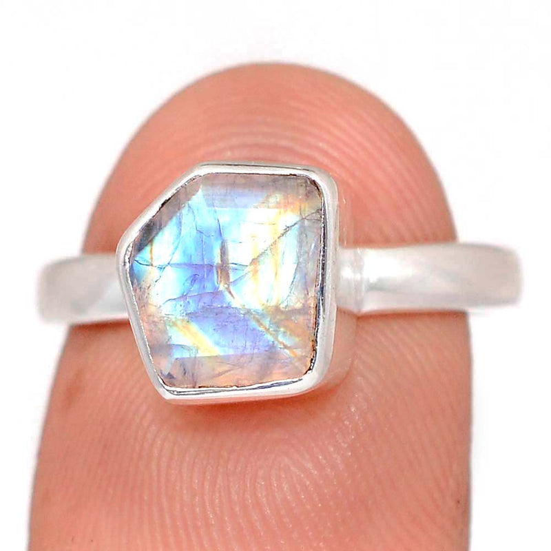 Rainbow Moonstone Faceted Ring - MNFR1766