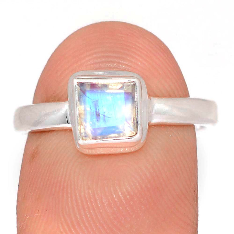 Rainbow Moonstone Faceted Ring - MNFR1767