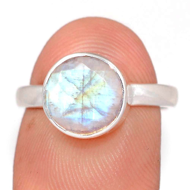 Rainbow Moonstone Faceted Ring - MNFR1768
