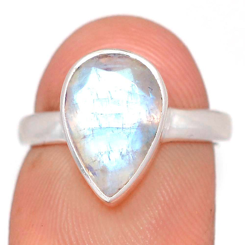 Rainbow Moonstone Faceted Ring - MNFR1769