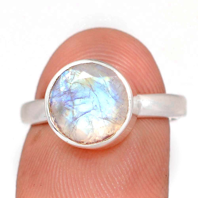 Rainbow Moonstone Faceted Ring - MNFR1770