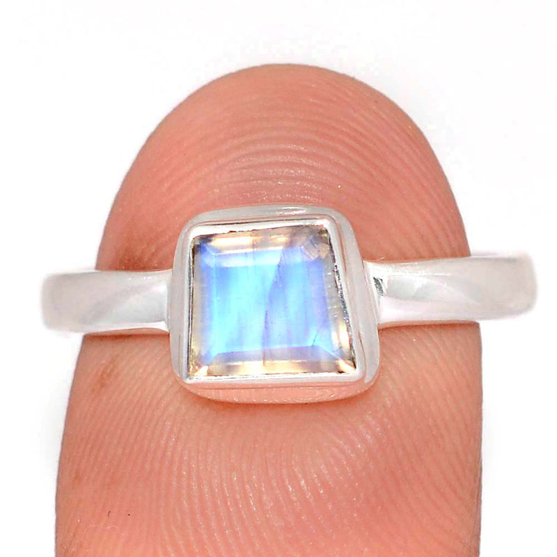 Rainbow Moonstone Faceted Ring - MNFR1771