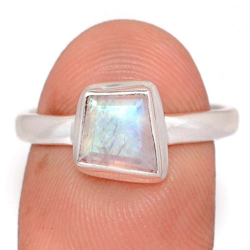 Rainbow Moonstone Faceted Ring - MNFR1773
