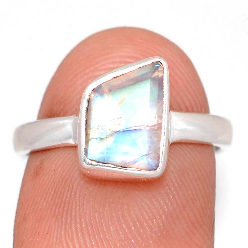 Rainbow Moonstone Faceted Ring - MNFR1777