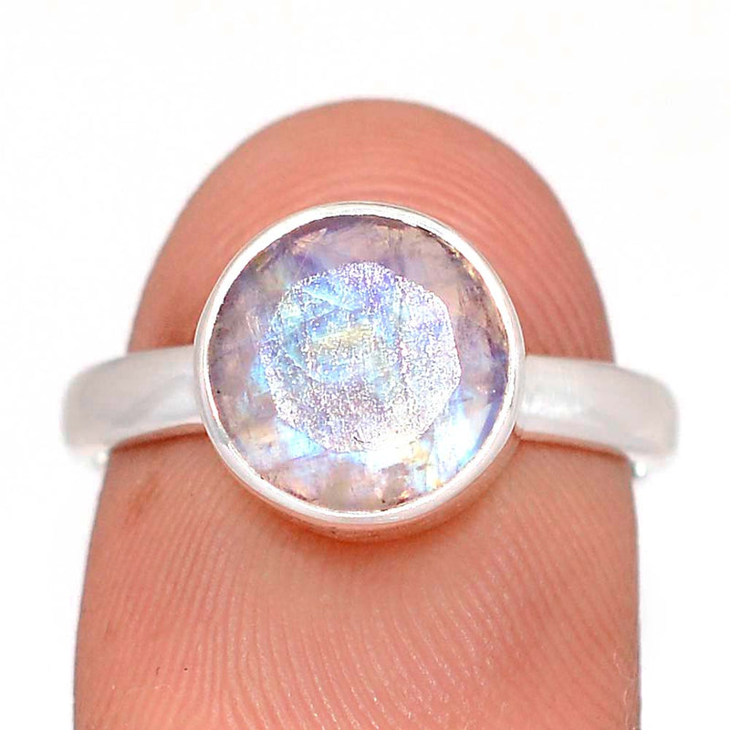 Rainbow Moonstone Faceted Ring - MNFR1778