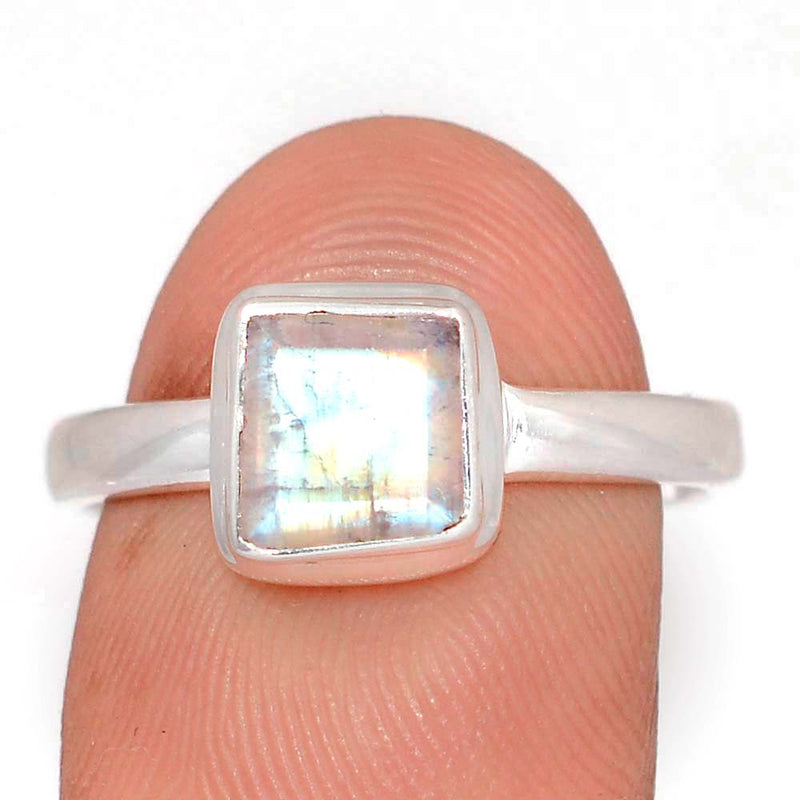 Rainbow Moonstone Faceted Ring - MNFR1780
