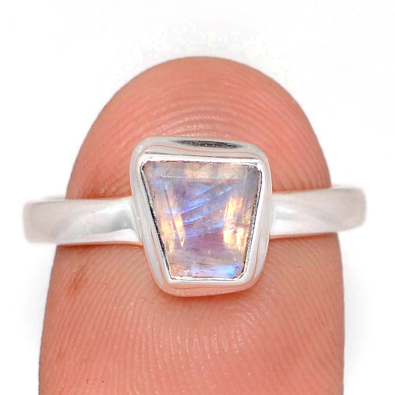 Rainbow Moonstone Faceted Ring - MNFR1783