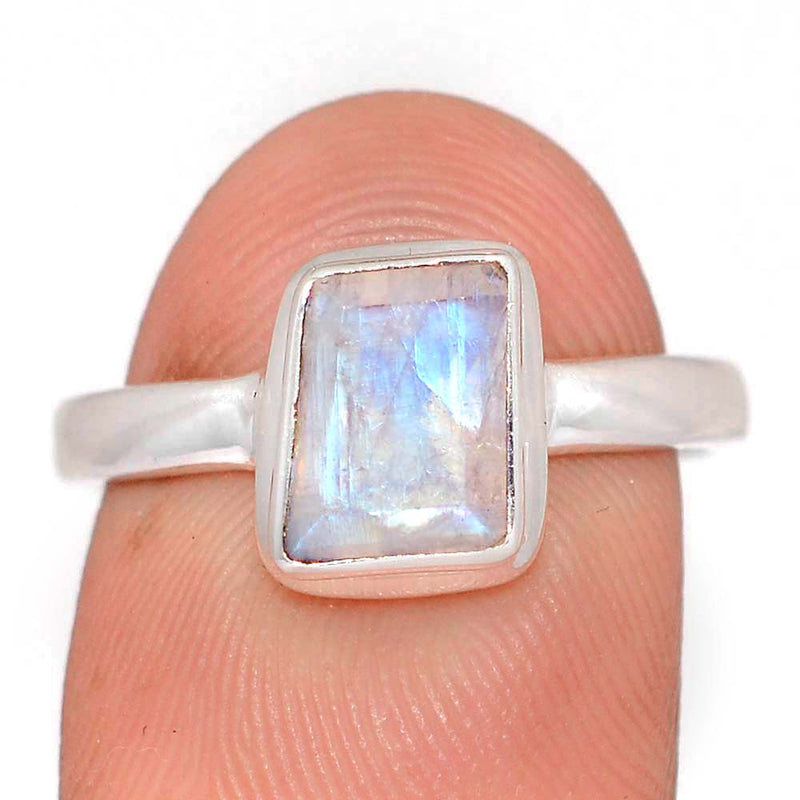 Rainbow Moonstone Faceted Ring - MNFR1784