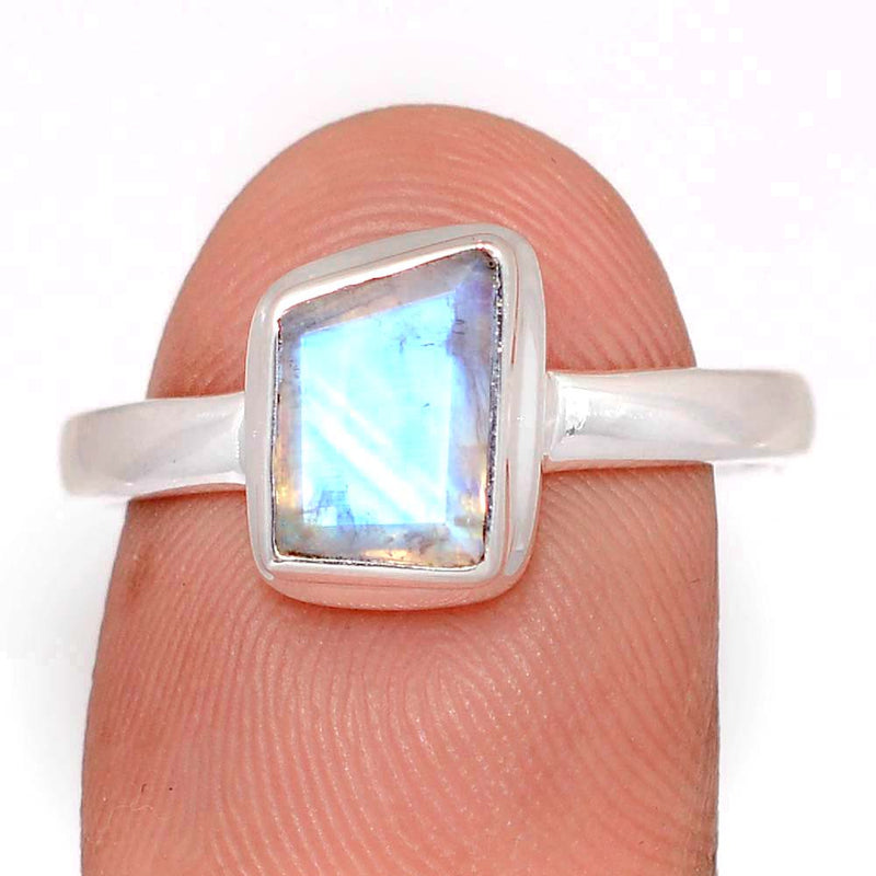 Rainbow Moonstone Faceted Ring - MNFR1786