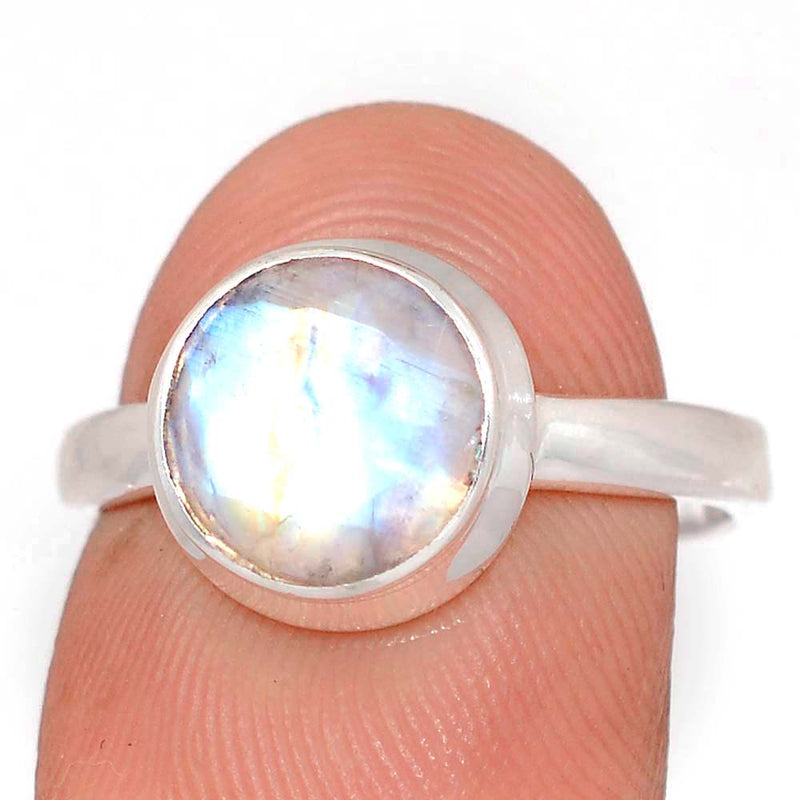 Rainbow Moonstone Faceted Ring - MNFR1787