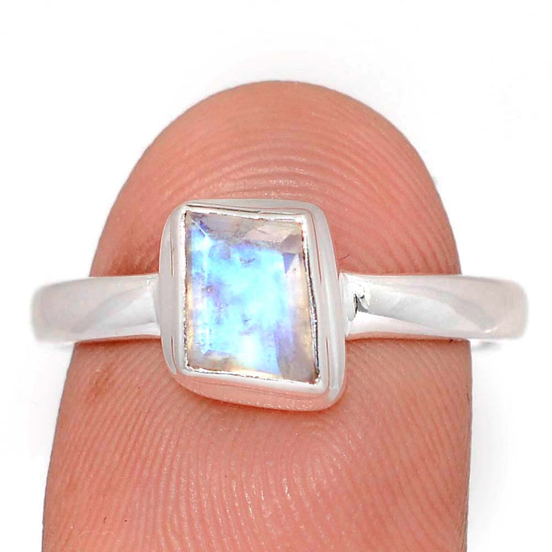 Rainbow Moonstone Faceted Ring - MNFR1788