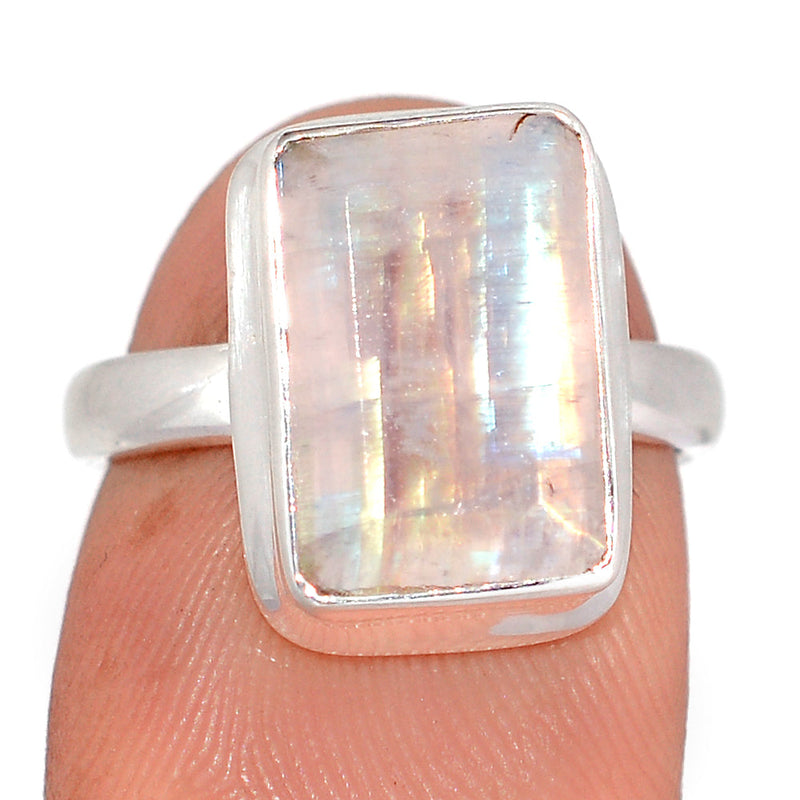 Rainbow Moonstone Faceted Ring - MNFR1790