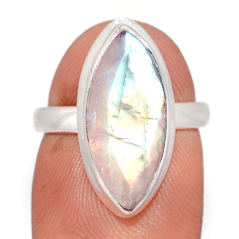 Rainbow Moonstone Faceted Ring - MNFR1791