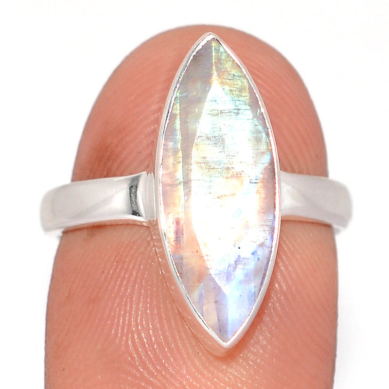 Rainbow Moonstone Faceted Ring - MNFR1793