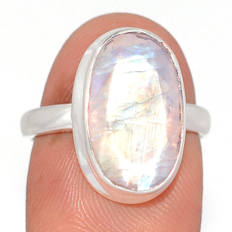 Rainbow Moonstone Faceted Ring - MNFR1796