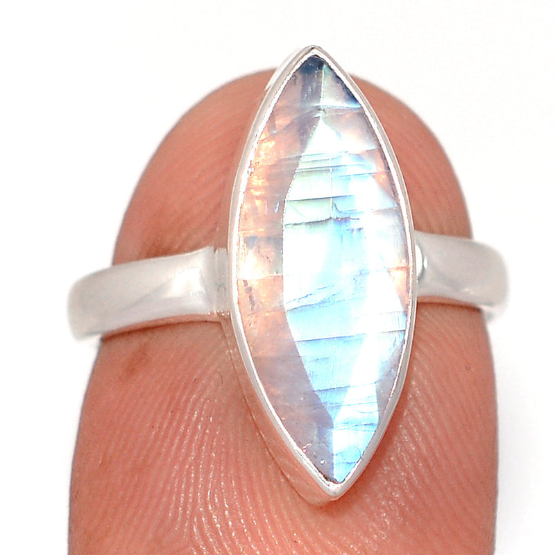 Rainbow Moonstone Faceted Ring - MNFR1797